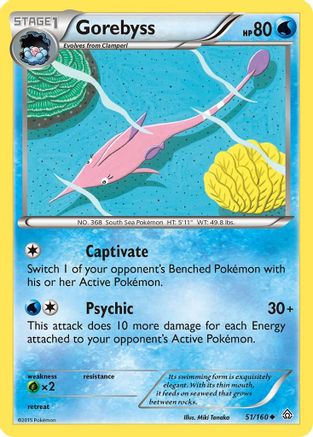 Gorebyss 051/160 - XY  Primal Clash Reverse Holofoil - for just $0.15! 