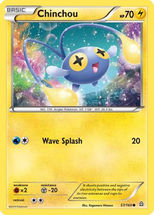 Chinchou 057/160 - XY  Primal Clash Reverse Holofoil - for just $0.20! 