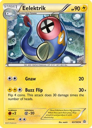Eelektrik 063/160 - XY  Primal Clash Reverse Holofoil - for just $0.14! 