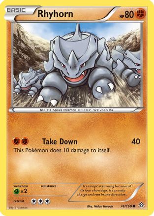 Rhyhorn 074/160 - XY  Primal Clash - for just $0.05! 