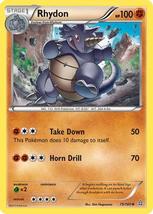 Rhydon 075/160 - XY  Primal Clash Reverse Holofoil - for just $0.10! 