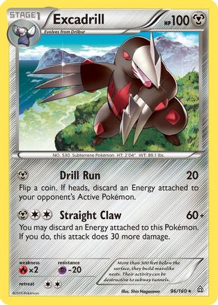 Excadrill 096/160 - XY  Primal Clash Reverse Holofoil - for just $0.28! 