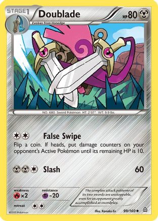 Doublade 099/160 - XY  Primal Clash - for just $0.05! 