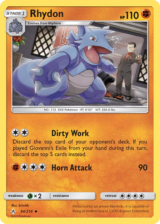 Rhydon (94/214) [Sun & Moon: Unbroken Bonds] - for just $0.10! 