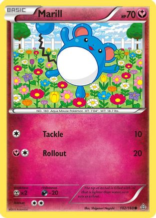 Marill 102/160 - XY  Primal Clash Reverse Holofoil - for just $0.25! 