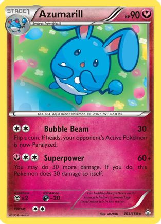 Azumarill 103/160 - XY  Primal Clash Reverse Holofoil - for just $0.35! 