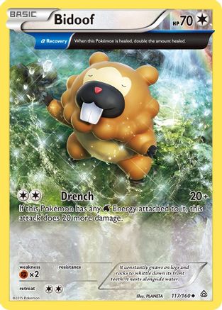 Bidoof (Alpha) 117/160 - XY  Primal Clash Reverse Holofoil - for just $0.75! 