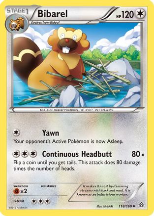 Bibarel 118/160 - XY  Primal Clash Reverse Holofoil - for just $0.23! 