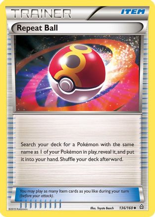 Repeat Ball 136/160 - XY  Primal Clash Reverse Holofoil - for just $0.18! 