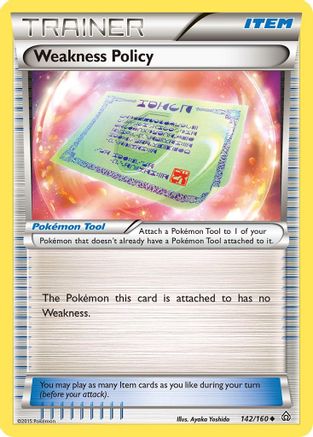 Weakness Policy 142/160 - XY  Primal Clash - for just $0.10! 