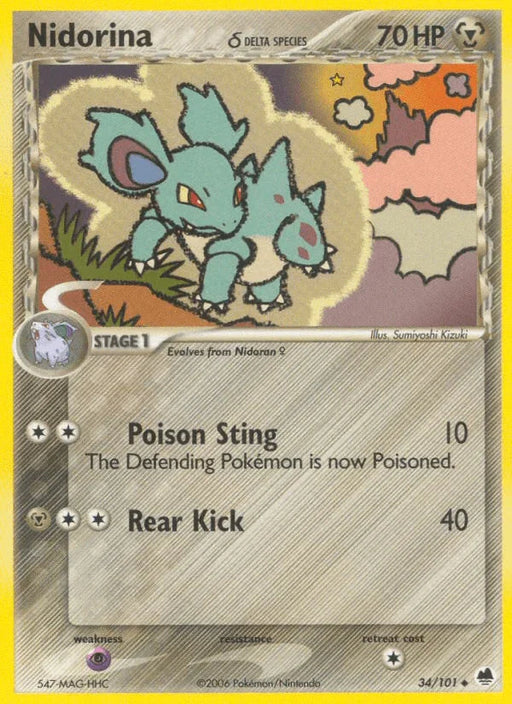 Nidorina (34/101) (Delta Species) [EX: Dragon Frontiers] - for just $1.60! 