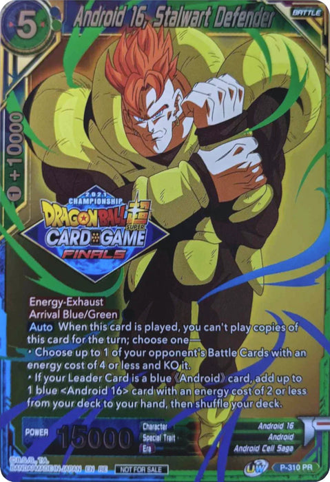 Android 16, Stalwart Defender (2021 Tournament Pack Vault Set) (P-310) [Tournament Promotion Cards] - for just $0.40! 