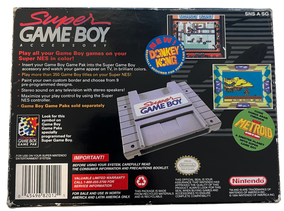 Super Gameboy [In Box/Missing Manual] – Super Nintendo Entertainment System (SNES) - for just $64.99! 