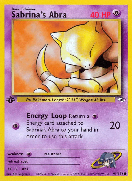 Sabrina's Abra (91/132) [Gym Heroes 1st Edition] - for just $0.60! 