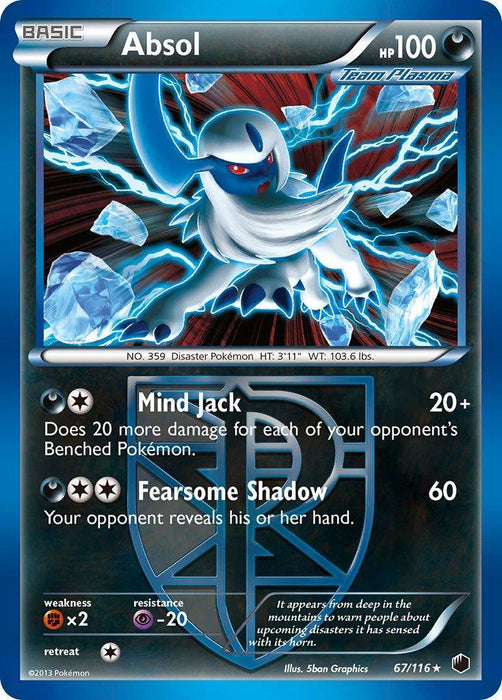 Absol (67/116) (Moltres Legendary Battle Deck) (Theme Deck Exclusive) [Black & White: Plasma Freeze] - for just $1.65! 