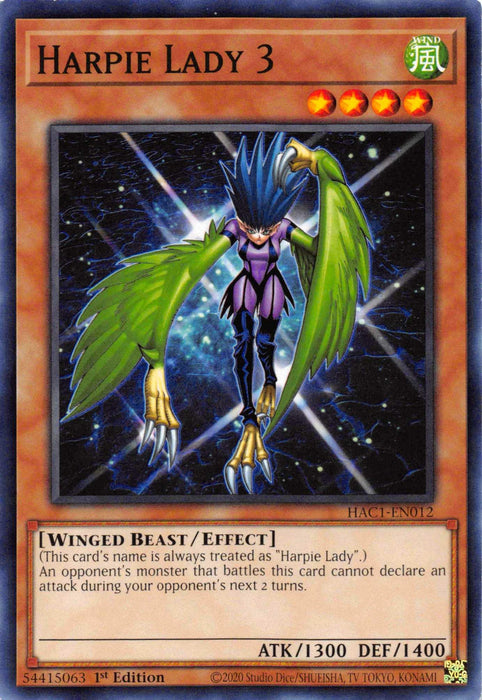 Harpie Lady 3 [HAC1-EN012] Common - for just $0.10! 