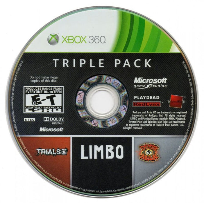 Triple Pack: Limbo, Trials HD, Splosion Man – Xbox 360 (X360) - for just $22.99! 