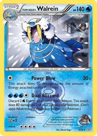Team Aqua's Walrein 005/34 - Double Crisis Reverse Holofoil - for just $0.26! 