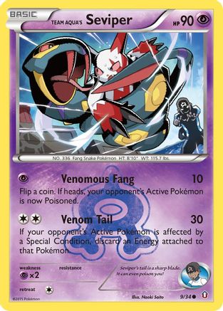 Team Aqua's Seviper 009/34 - Double Crisis Reverse Holofoil - for just $1.98! 