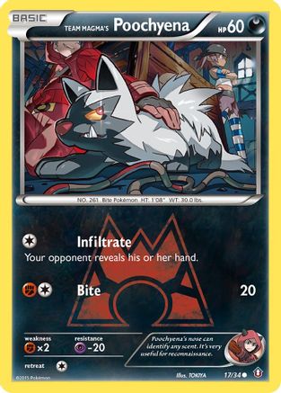 Team Magma's Poochyena 017/34 - Double Crisis Reverse Holofoil - for just $3.80! 