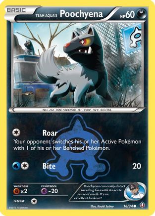 Team Aqua's Poochyena 016/34 - Double Crisis - for just $0.35! 