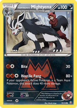 Team Magma's Mightyena 019/34 - Double Crisis Reverse Holofoil - for just $1.57! 