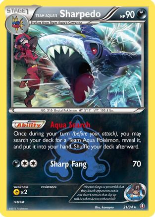 Team Aqua's Sharpedo 021/34 - Double Crisis Holofoil - for just $1.20! 