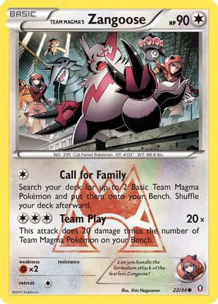 Team Magma's Zangoose 022/34 - Double Crisis Reverse Holofoil - for just $2.45! 