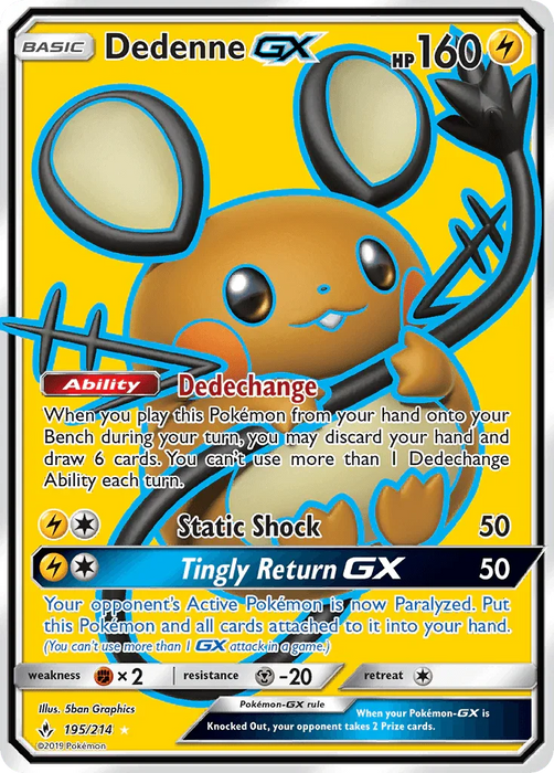 Dedenne GX (195/214) [Sun & Moon: Unbroken Bonds] - for just $7.50! 