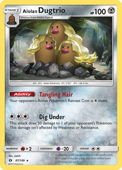 Alolan Dugtrio (87/149) (Cosmos Holo) (Blister Exclusive) [Sun & Moon: Base Set] - for just $2.70! 