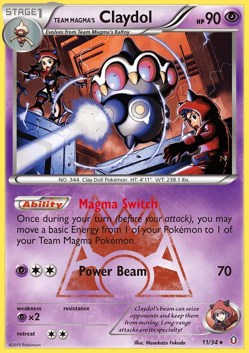 Team Magma's Claydol (11/34) [XY: Double Crisis] - for just $0.75! 