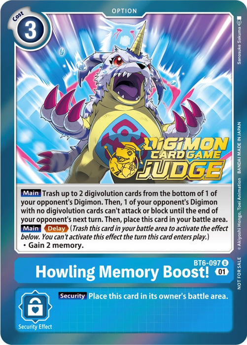 Howling Memory Boost! [BT6-097] (Judge Pack 3) [Double Diamond Promos] - Just $0.09! Shop now at Retro Gaming of Denver