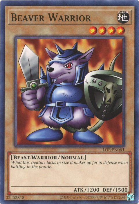 Beaver Warrior (25th Anniversary) [LOB-EN064] Common - for just $0.10! 