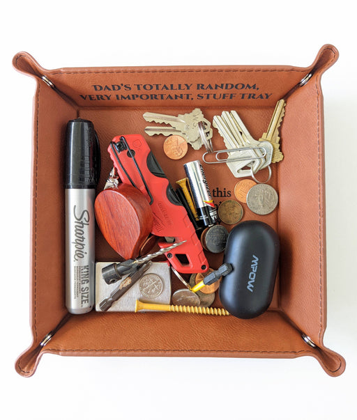 Dad's Stuff Tray - Vegan Leather Valet Tray - Catchall Tray - for just $17.99! 