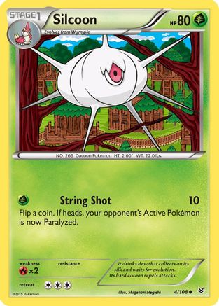 Silcoon 004/108 - XY  Roaring Skies Reverse Holofoil - for just $0.28! 