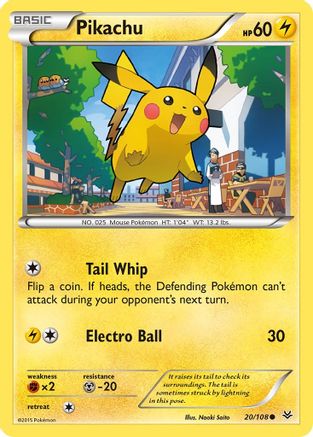 Pikachu 020/108 - XY  Roaring Skies Reverse Holofoil - for just $0.67! 
