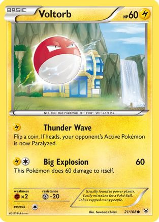 Voltorb 021/108 - XY  Roaring Skies Reverse Holofoil - for just $0.20! 