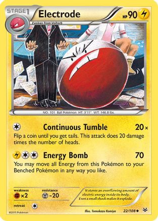 Electrode 022/108 - XY  Roaring Skies Reverse Holofoil - for just $0.40! 
