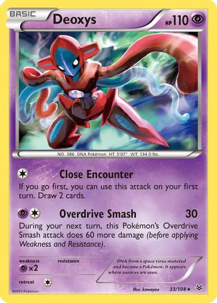 Deoxys 033/108 - XY  Roaring Skies Reverse Holofoil - for just $0.67! 