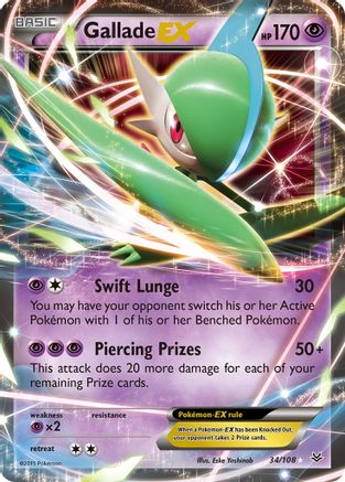 Gallade EX 034/108 - XY  Roaring Skies Holofoil - for just $1.09! 