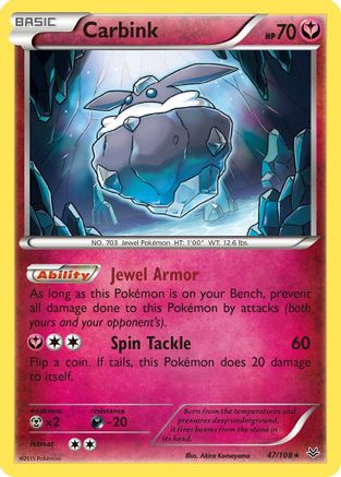 Carbink 047/108 - XY  Roaring Skies Reverse Holofoil - for just $0.25! 