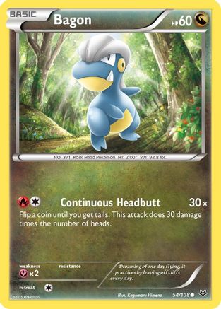 Bagon 054/108 - XY  Roaring Skies Reverse Holofoil - for just $0.18! 