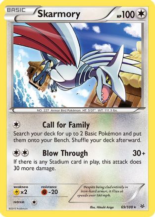 Skarmory 069/108 - XY  Roaring Skies Reverse Holofoil - for just $0.10! 