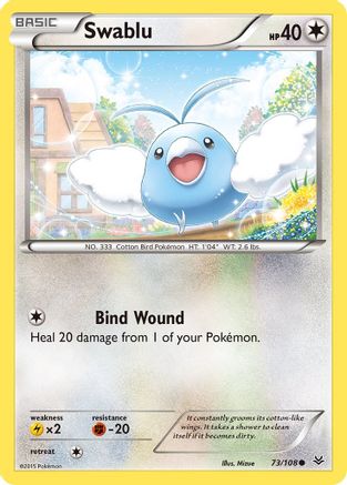 Swablu 073/108 - XY  Roaring Skies Reverse Holofoil - for just $0.05! 