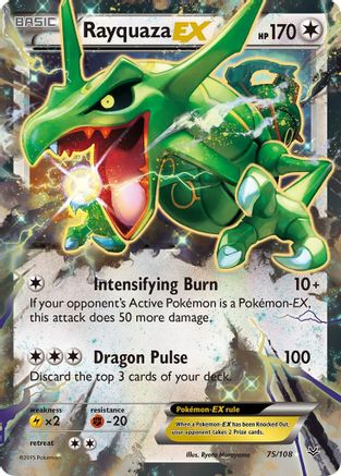 Rayquaza EX 075/108 - XY  Roaring Skies Holofoil - for just $4.50! 