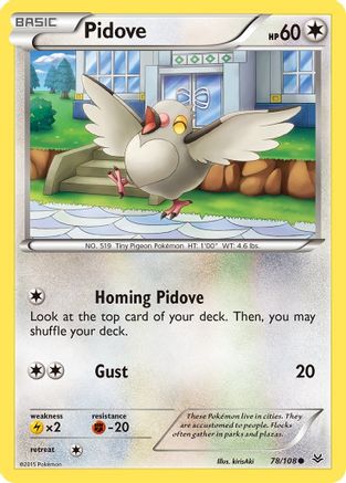 Pidove 078/108 - XY  Roaring Skies Reverse Holofoil - for just $0.18! 