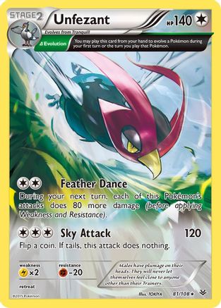 Unfezant (Delta) 081/108 - XY  Roaring Skies - for just $0.25! 