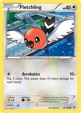 Fletchling 082/108 - XY  Roaring Skies Reverse Holofoil - for just $0.05! 