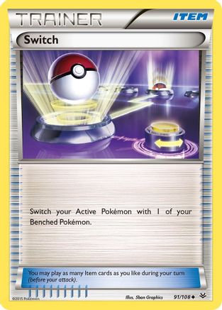 Switch 091/108 - XY  Roaring Skies Reverse Holofoil - for just $0.25! 