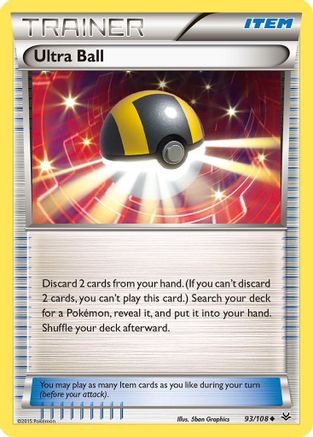 Ultra Ball 093/108 - XY  Roaring Skies Reverse Holofoil - for just $0.88! 